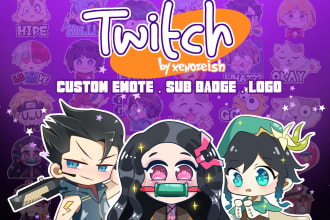 create cute custom twitch emote and sub badge