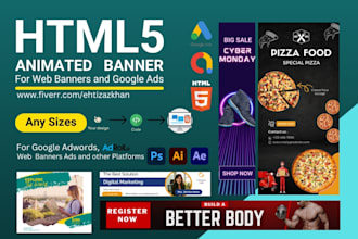 design amazing animated HTML5 banner ads for google display ads