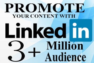 promote and shoutout your content with 3 million linkedin audience, influence