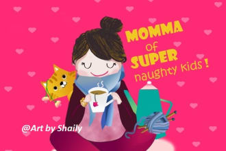 make a cute cartoon or story book illustration