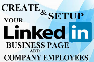 create, setup your linkedin company, business page, employee