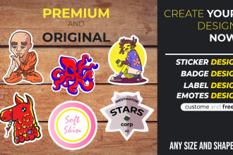 create custom stickers, emotes, badges, label design
