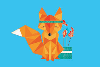 design an origami animal illustration