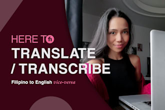 translate or transcribe english to filipino and vice versa