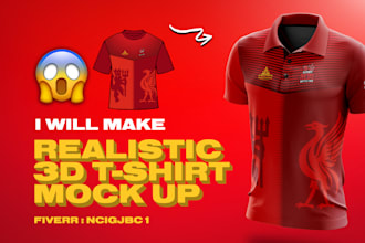 make realistic 3d tshirt mock up