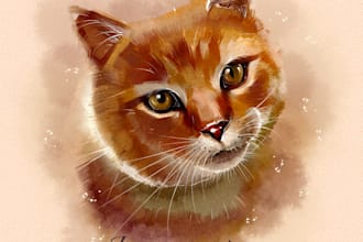 draw your pet into digital watercolor