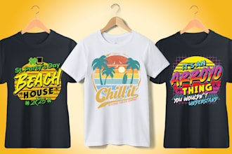 do a custom typography modern or vintage tshirt design