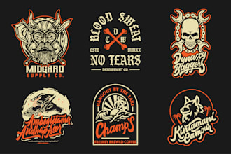 make badge and illustration design logo with vintage style