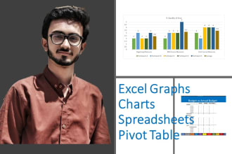 create excel spreadsheet, pivot table, charts and graphs
