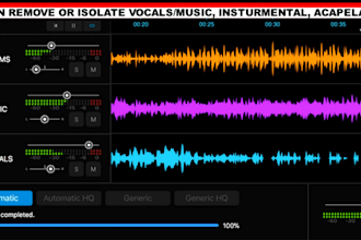 create acapella or instrumental songs by removing or isolating vocals