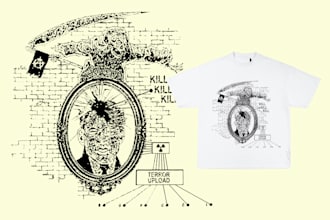 design punk hardcore tshirt for clothing brand and merch