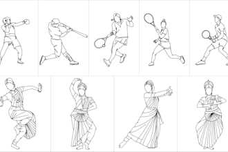 draw detailed or simple line art illustration for you
