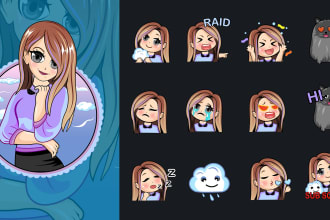 draw chibi emotes and logo