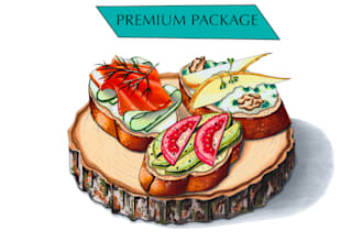 draw a realistic food illustration