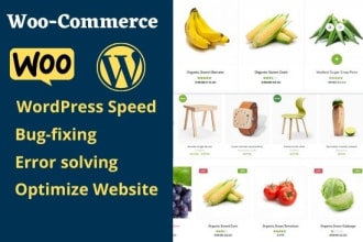 optimize wordpress speed and fix woocommerce bugs, errors