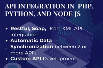 integrate API, payment gateway, and API data extractions