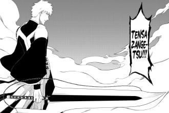 draw black and white manga illustration
