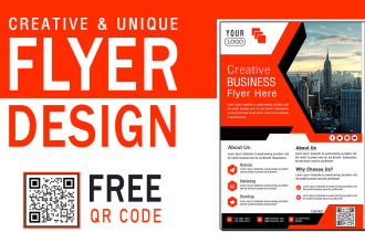 design a creative flyer with a free qr code