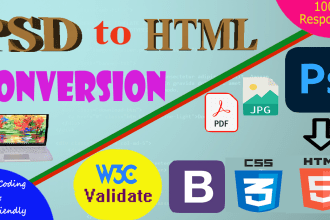 convert PSD to HTML responsive design