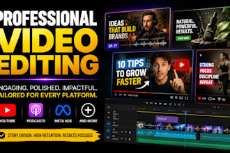 video editing for youtube, podcasts, meta ads and more