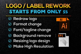 design, redesign, edit, fix, modify or vectorize your logo