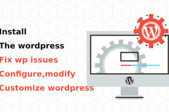 fix wordpress issues, bugs and errors, configure, modify or customize website
