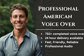 record a professional american male voice over