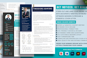 design a professional ats CV, resume formatting, cover letter and linkedin