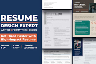 write and design a professional CV, resume formatting, and custom cover letter