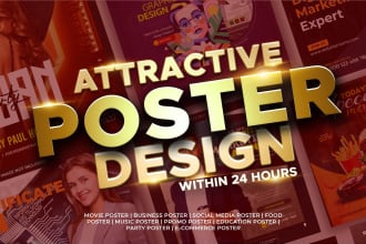 design attractive movies, events, food, and promo posters in 24hrs