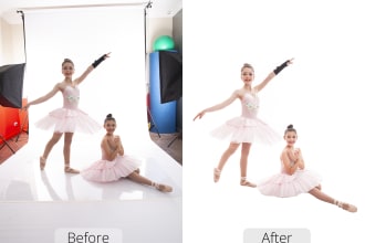 remove edit and clean background for dance studio photoshoot