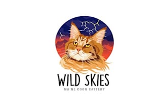 design a maine coon cat breeder logo in 1 day