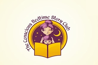 design conscious bedtime story club  logo in 1 day