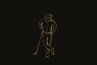 design cowboy golfer logo in 24 hours