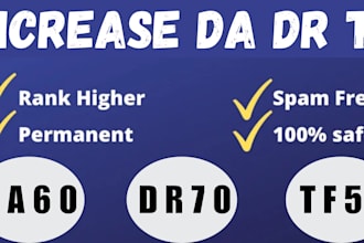 increase domain rating 70 DR ahrefs 70 domain authority 50 tf 50