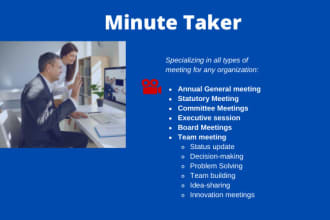 transcribe audio or video recordings into meeting minutes