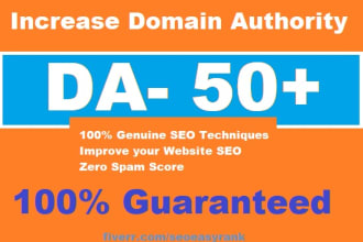 increase your domain authority to da 50 plus