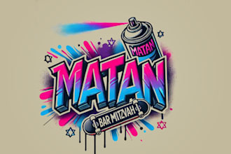do custom hand drawn graffiti logo and illustration