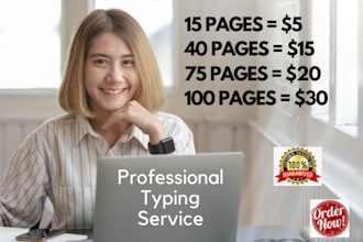 do fast typing  retype scanned document, your  typist, english typing