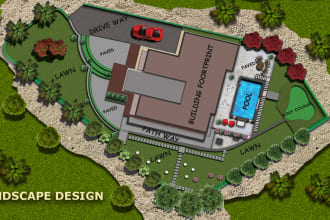 design architectural site map front and backyard landscape