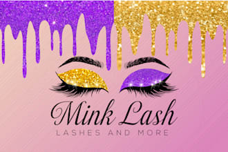 design colorful eyelash , lash artist logo