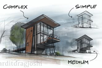 do a high quality architecture drawing