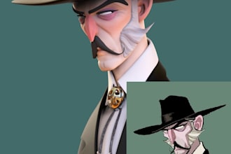 make a stylized 3d character  for vtubers, avatars,and games
