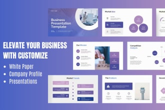 write an exceptional white paper, pitch deck and company profile