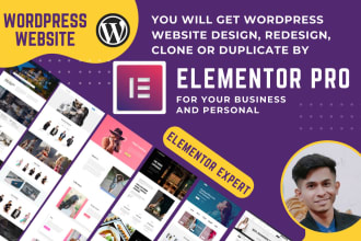 design redesign clone wordpress website using elementor pro