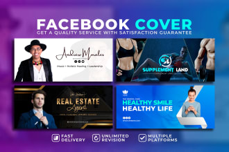 design facebook cover, youtube banner or social media header