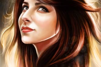 do realistic self portrait oil painting, smudge panting art