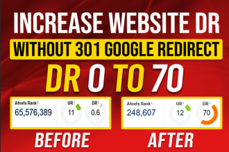 increase domain rating upto DR 70 without google redirects