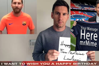 create a custom messi wish you happy birthday video