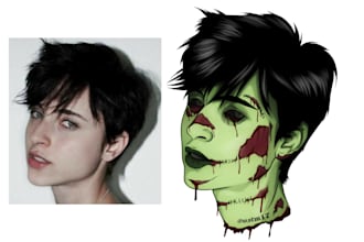 draw you photo into a zombie head style